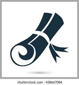 Diploma icon on the background