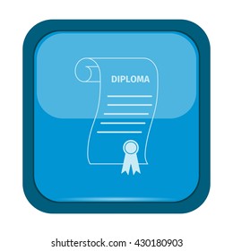 Diploma icon on a blue button