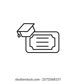 Diploma icon Outline thin set