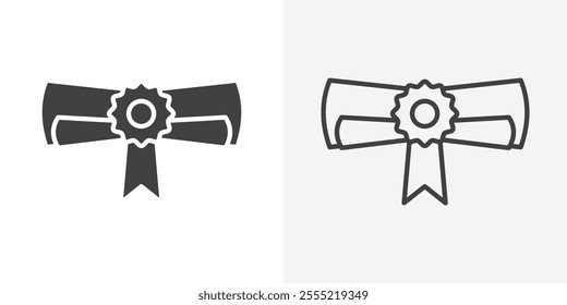 Diploma icon. outlined vector style.