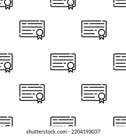 diploma icon pattern. Seamless diploma pattern on white background.
