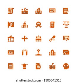 diploma icon set. Collection of 25 filled diploma icons included Education, School, Contract, Certificate, Winner, Sash, Diploma, University, Agreement, Graduation, Papyrus, Learning