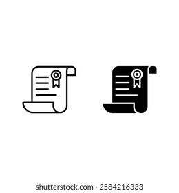 Diploma icon set color editable on white background