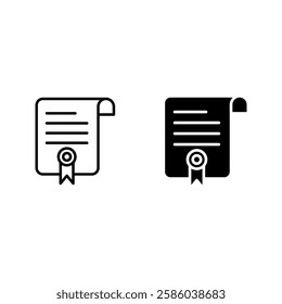 Diploma icon set color editable on white background