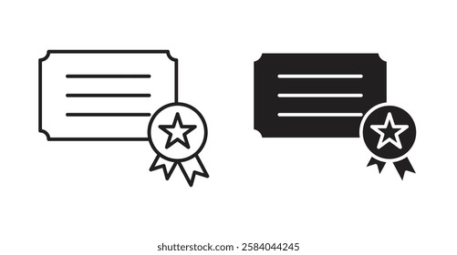 Diploma icon set in thin line. vector illustrations for web