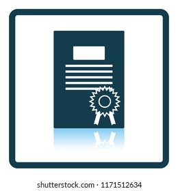 Diploma icon. Shadow reflection design. Vector illustration.