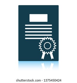 Icono de Diploma. Diseño de reflexión de sombra. Ilustración vectorial.
