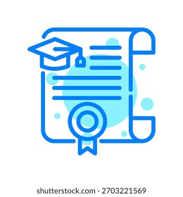 Icono de diploma en forma de Ilustración vectorial