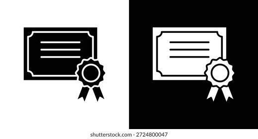 Diploma icono silueta Vector plano paquete de diseño de ilustración.