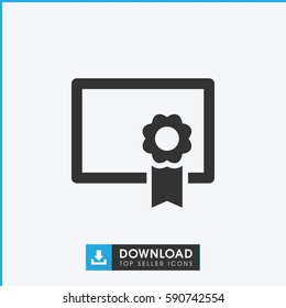 diploma icon. Simple filled diploma vector icon. On white background.