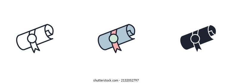 diploma icon symbol template for graphic and web design collection logo vector illustration