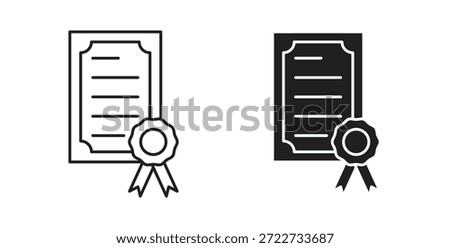 Diploma icon symbol. Vector EPS 10. line and glyph icon