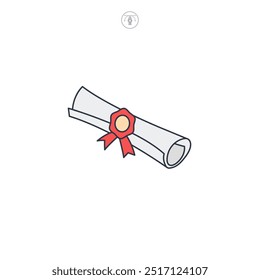Diploma icon symbol vector illustration isolated on white background