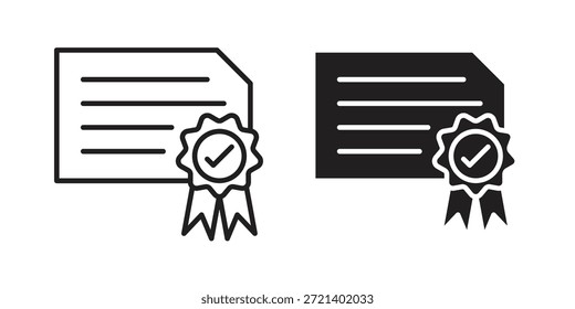 Diplomsymbol für Vorlage. Vektorgrafik-Symbolsatz