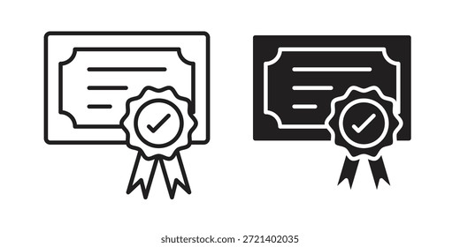 Diplomsymbol für Vorlage. Vektorgrafik-Symbolsatz