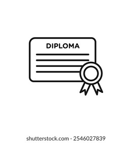 Diploma icon Thin line art isolated