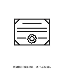 Diploma icon Thin line flat illustration