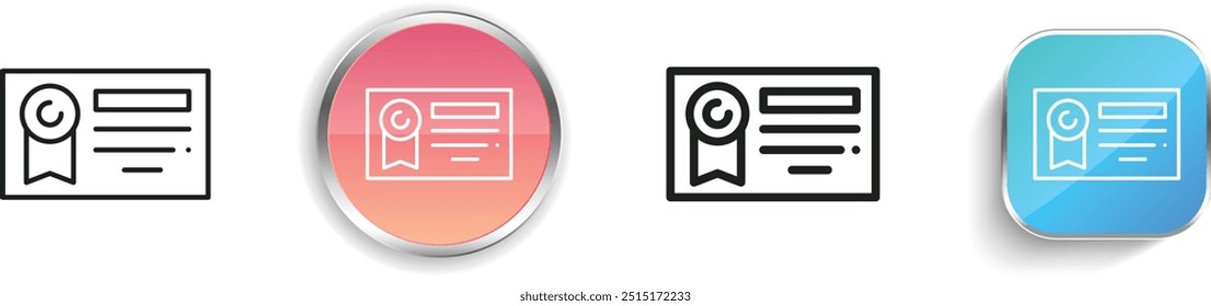 diploma icon. Thin Linear, Regular and Button Style Design Isolated On White Background