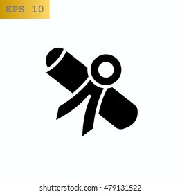 Diploma icon vector.