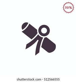 Diploma icon vector.