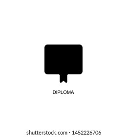 diploma icon vector black design