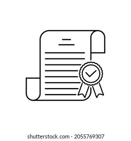 Diploma icon vector. certificate illustration sign. studies symbol or logo.