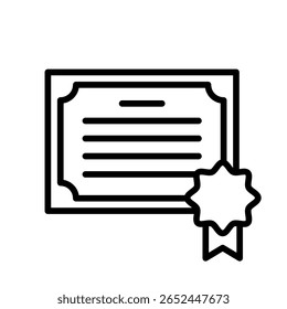Diplom-Ikone, Vektor. Zertifikat-Illustrationszeichen studiert Symbol oder Logo.