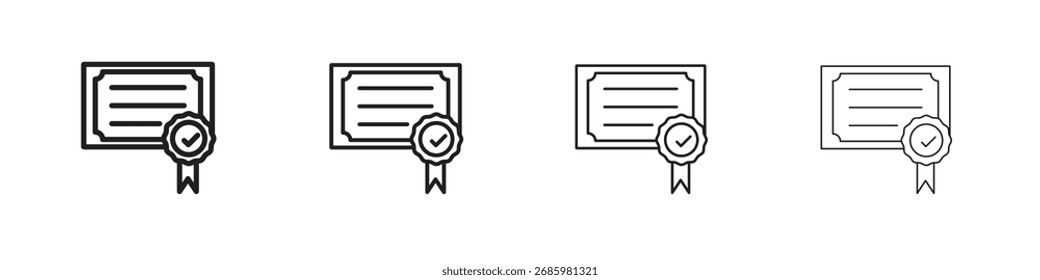 Gráficos del Vector del icono del diploma. iconos negros del vector del estilo
