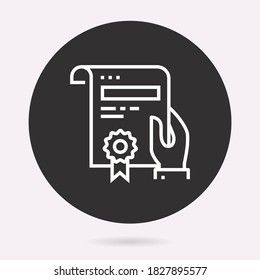 Diploma icon. Vector illustration isolated. Simple pictogram for graphic and web design.