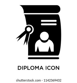 Diploma icon vector isolated on white background for your web and mobile app design, Diploma logo concept