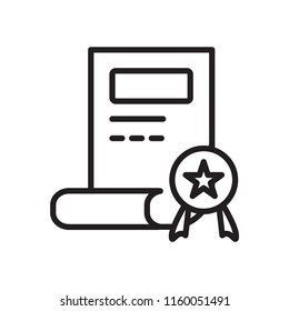 Diploma icon vector isolated on white background, Diploma transparent sign