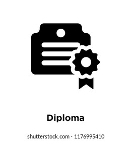 Diploma icon vector isolated on white background, logo concept of Diploma sign on transparent background, filled black symbol