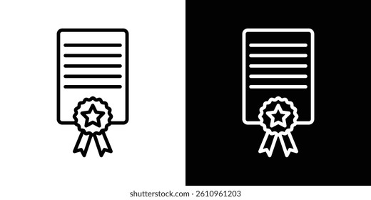 Diploma icon Vector isolated outline drawing.