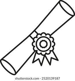 Diploma icon Vector Line Icon Design