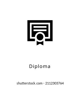diploma icon in vector. Logotype