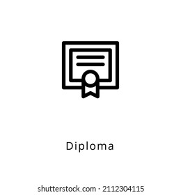 diploma icon in vector. Logotype