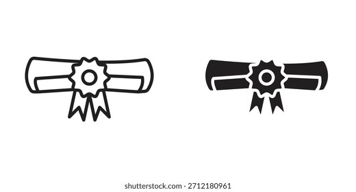 Ícone do diploma no vetor. Tipo de logotipo