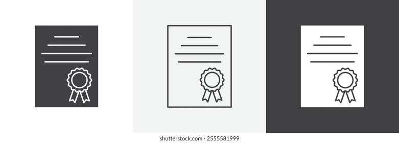 Diploma icon vector set for ui designs