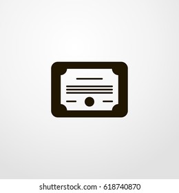 diploma icon. vector sign symbol on white background