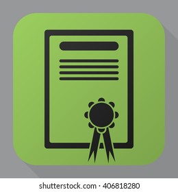 Diploma icon vector, solid illustration, pictogram isolated on gray