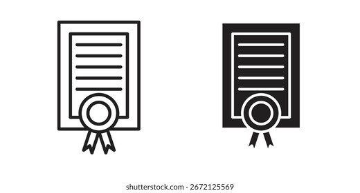 Icono de diploma Vector, símbolo, ilustraciones de logotipo