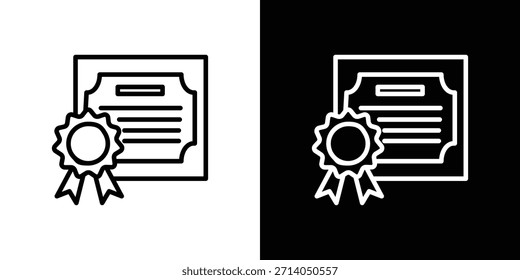 Icono de diploma Vector, símbolo, ilustraciones de logotipo