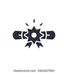 Diploma. Vector.Trazo editable.Signo de estilo lineal para el uso Diseño web,logo.Ilustración de símbolo.