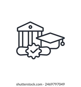 Diploma icon. vector.Editable stroke.linear style sign for use web design,logo.Symbol illustration.