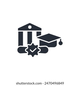 Diploma icon. vector.Editable stroke.linear style sign for use web design,logo.Symbol illustration.