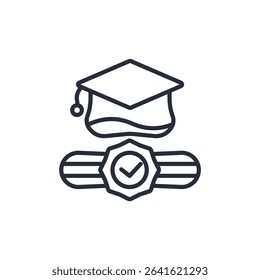 diploma icon. vector.Editable stroke.linear style sign for use web design,logo.Symbol illustration.