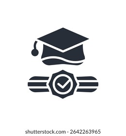 icono de diploma. Vector. Trazo editable. signo de estilo lineal para uso Diseño web, logotipo. Ilustración de símbolo.