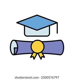 diploma icon with white background vector stock illustration