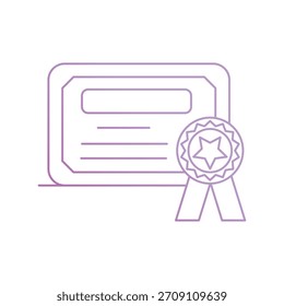 Diploma icon with white background vector stock illustration