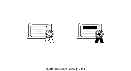 Diploma icon with white background vector stock illustration